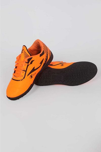 DÜNYA MAĞAZA Young Boys' New Season Orange Black Color Lace-Up Astroturf Football Shoes