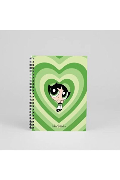 Bikutumutluluk N160 POWERPUFF GİRLS BUTTERCUP YEŞİL SPİRALLİ DEFTER