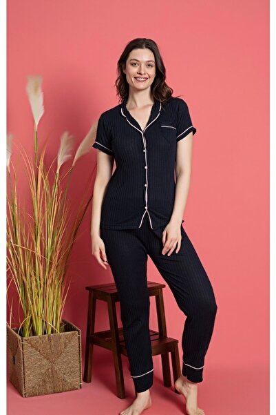 LİLA İÇ GİYİM Kadın Düğmeli Pijama Takımı