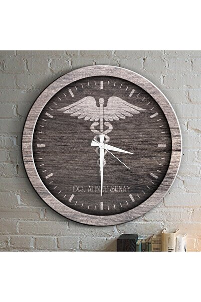 Bk Gift Kişiye Özel Mesleki Doktor Ahşap Duvar Saati - 7