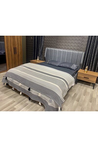 Homecella Ponponlu Battal Boy Pamuk Yatak Örtüsü