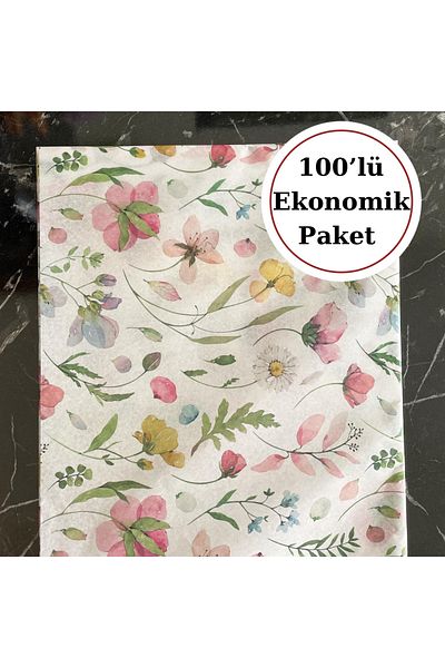 Hayal.kirtasiyesi 100 Pieces Patterned Plush Paper - 50X70 cm Advantage Package, New Year's Gift Package