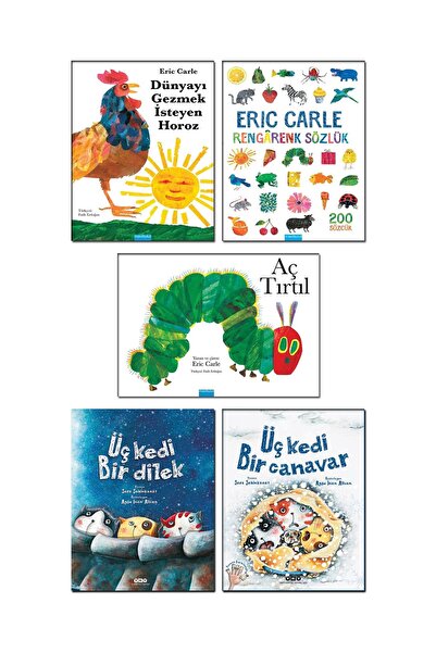 Yapı Kredi Yayınları Üç Kedi Bir Dilek Sara Şahinkanat Aç Tırtıl Dünyayı Gezmek İsteyen Horoz Rengarenk Sözlük Eric Carle