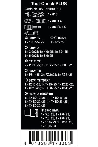 wera Tool-Check+ Bit Set - 39 Pieces