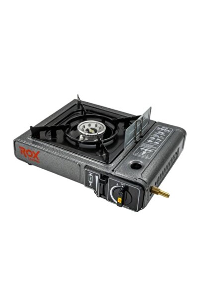 Rox Camping 0103 Tekli Portatif Kamp Ocak, Rüzgarlıklı, Ekstra Gaz Girişli