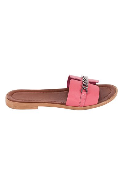 Moosefield Papuci de damă din piele naturală fucsia