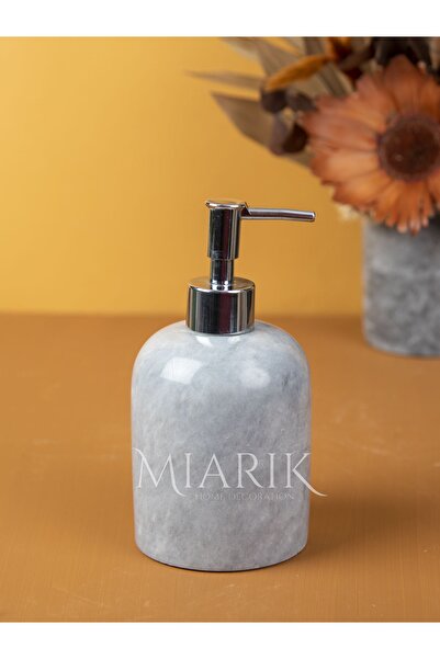 MIARIK DESIGN & DEKORASYON Gri Gümüş Detaylı Sıvı Sabunluk