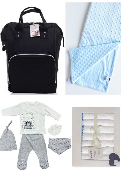 sahra bebek 4’LÜ DOĞUM SETİ (HASTANE ÇIKIŞI,BEBEK BAKIM SIRT ÇANTASI, NOHUT B...