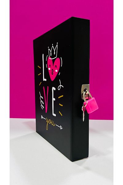 Mikro Jurnal încuiat Love Never Ends 20x14x3 cm Cutie