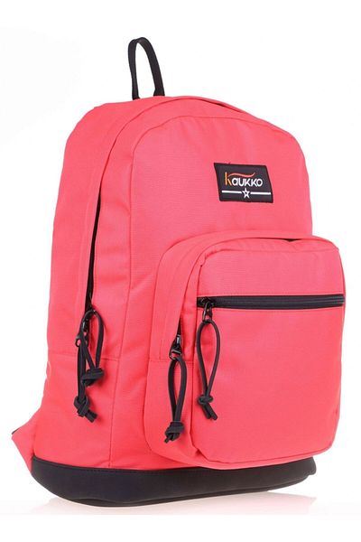 KAUKKO Rucsac Coral cu trei compartimente pentru școală și zilnic - (fete) Liceu, Liceu, Colegiu