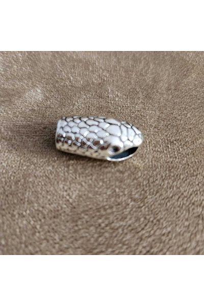 ElifceByÖzlem Snake Head Prisoner And Leather Cover Silver 7 Mm