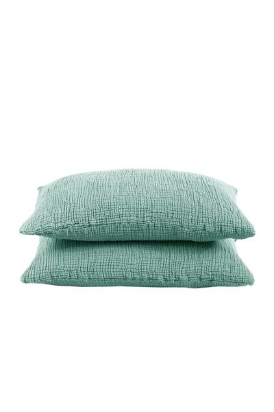 destinyhometex Față de pernă verde mentă 4 straturi muselină multiplă 2 bucăți 50 X70cm