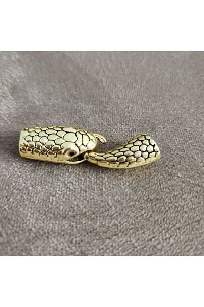 ElifceByÖzlem Snake Head Prisoner And Leather Sealing Gold 7 Mm