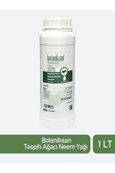 botaniksan 1 Liter Neem Rosary Oil - Cold Pressed, 100% Pure, Natural and Additive-Free