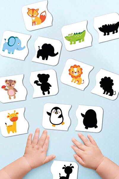 Enjoymydesign لعبة ألغاز خشبية مكونة من قطعتين من Find My Shadow لمرحلة ما قب...