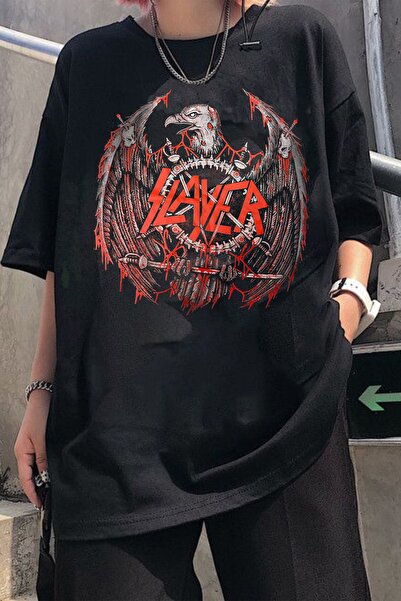 Freak Tshirt Black Color Slayer Printed Wide Fit Unisex Rock-metal T-shirt