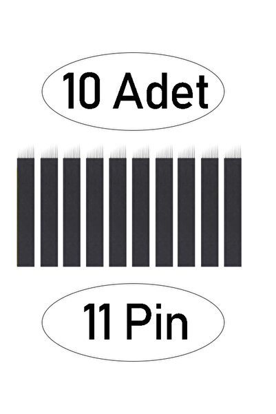 ARMONİKONYA 10 Adet 11 Pin Siyah Microblading Kalıcı Makyaj Için Siyah 0,18 M...