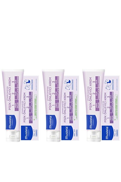 Mustela كريم فيتامين بارير 1.2.3 كريم طفح الحفاضات 100 مل 3 قطع
