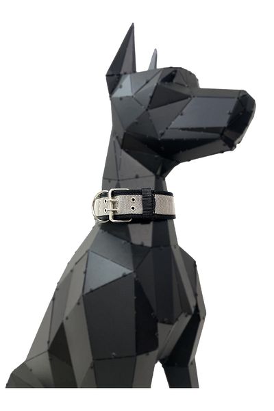 Tasma Market Grey-black Soft Textured Large Breed Dog Collar