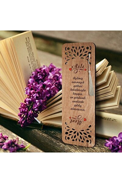 Bk Gift Kişiye Özel Şiirli Ahşap Kitap Ayracı - Model 6