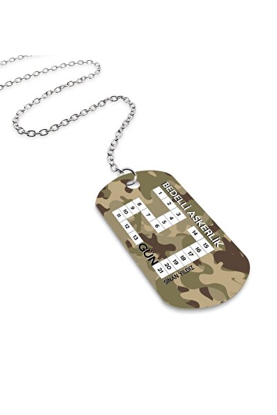 Bk Gift Kişiye Özel Zincirli Bedelli Askerlik Künyesi (Tek Taraf Baskılı) 2