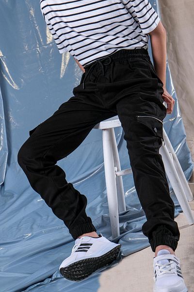 Pina Kids Boy's Elastic Waisted Cargo Pocket Jogger Pants