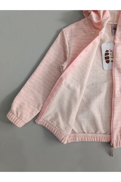 Nuzrk kids Çocuk Şardonlu Kalın Simli Kapşonlu Hırka