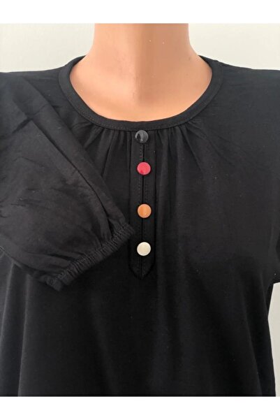 NOBLE STORE Γυναικεία Λύκρα Μητέρα Βαμβακερή Μπλούζα Μονόχρωμη 4 Κουμπιά Μητέ...