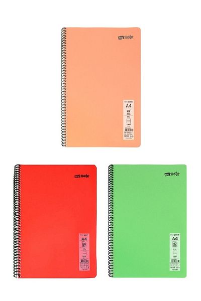 Mynote Notebook Spiral Wire Pp Cover A4 Mynote 3 Pieces Different Colors 60 Pages CHECKED Notebook (3 Different)
