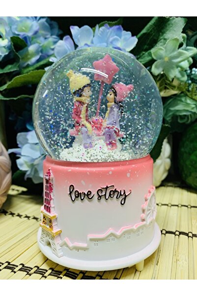 Genel Markalar Kar Küresi Özel Hediye Kutulu Paris’te Aşk Temalı Işıltılı Kar...