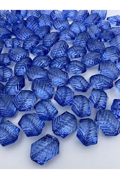 Hedef Bijuteri 100 جرام ساكس أزرق كبير مخطط متعرج نموذج خرز أكريليك، 20x30 مم...