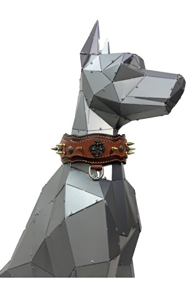 Tasma Market Kahverengi Özel Tasarım Dogo Argentino Köpek Tasması Köpek Boyunluk