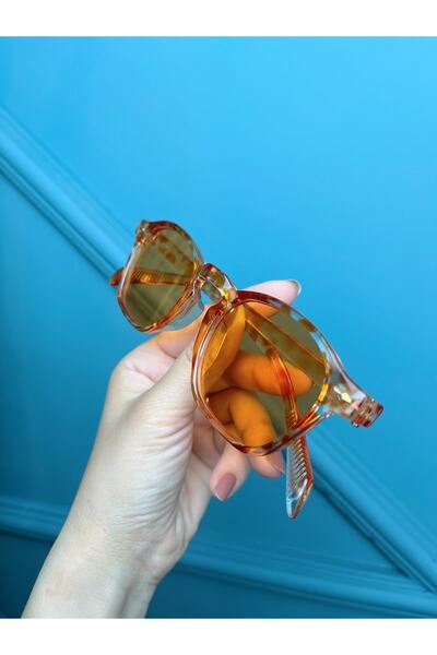 funeyes Leopar Çerçeveli Turuncu Camlı Güneş Gözlüğü Unisex Kadın Erkek