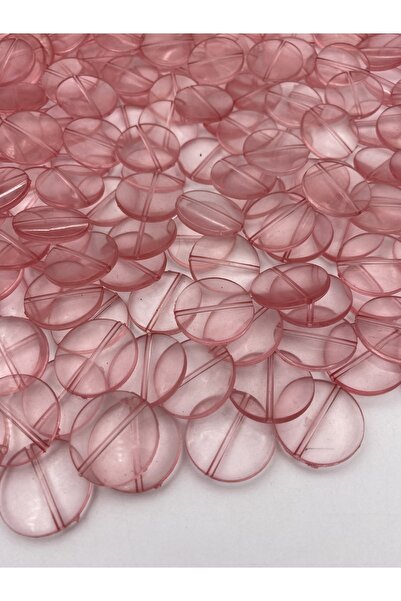 Hedef Bijuteri 100 جرام لون وردي 25 مللي متر خرز أكريليك مسطح مستدير ، خرز لص...
