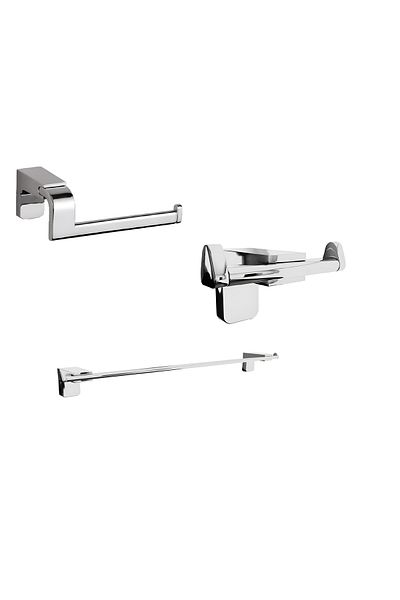Zethome F 1 Series Stainless Wall Mounted Towel Holder-paper holder-robe Set Chrome