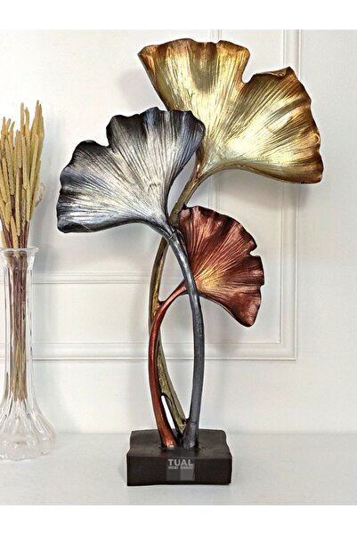 Dekoromi Dekoratif Dev Yaprak Heykel Biblo Metalik