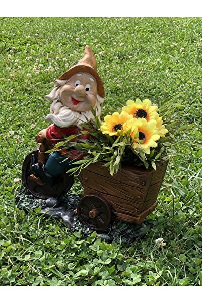 Dekoromi Dekoratif Bisikletli Cüce Saksı (36x32cm)