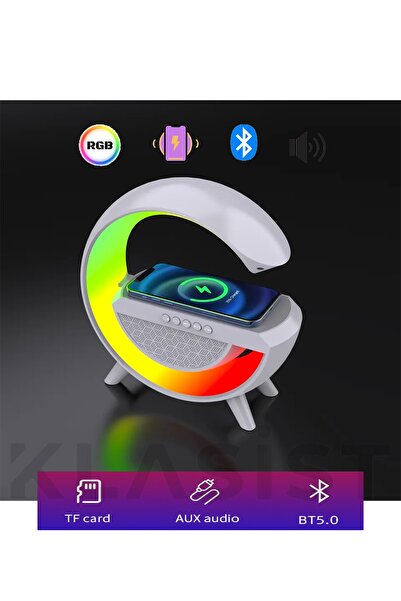 KLASİST Kablosuz Şıklık: 3-in-1 RGB Bluetooth Şarj Özellikli Masa Üstü Hoparl...