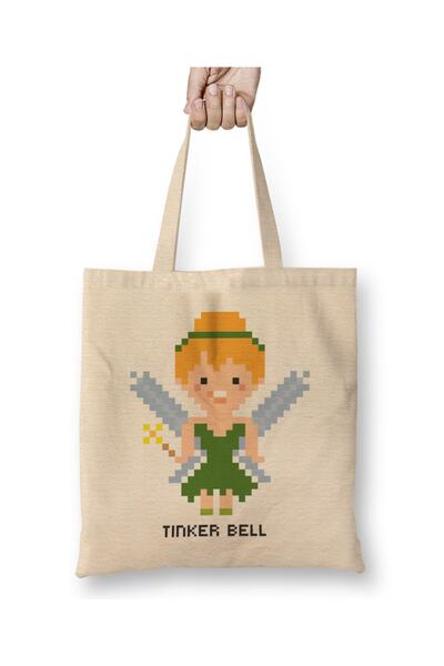 Baskı Dükkanı Υφασμάτινη τσάντα Tinker Bell Pixel Character με μακριά λαβή