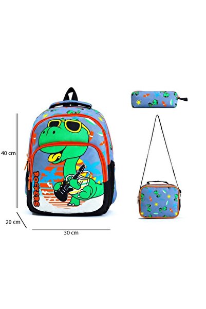 MASTER PACK Set geantă de școală nutritivă cu suport pentru stilou