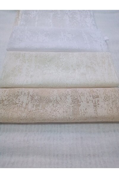 MebelPort Curtain Örme Tül Eskitme Desenli (1 / 2 Seyrek Boru Pileli )