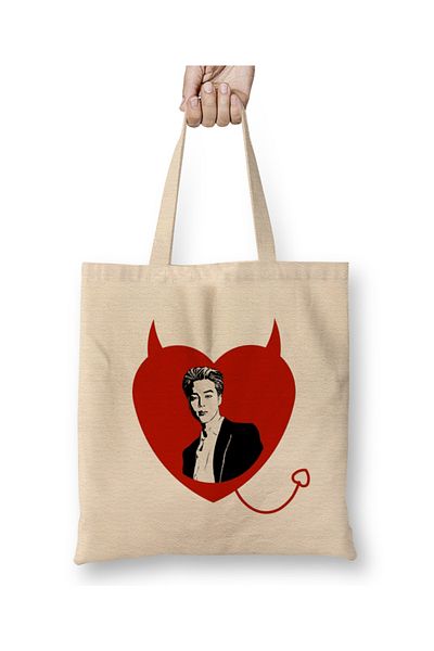 Baskı Dükkanı Jimin Naughty Heart υφασμάτινη τσάντα με μακριά λαβή