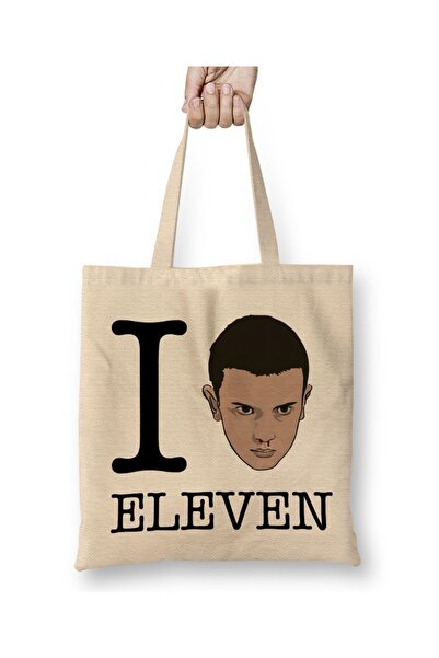 Baskı Dükkanı Stranger Things I Love Eleven Cloth Torba Long Sa ručkom