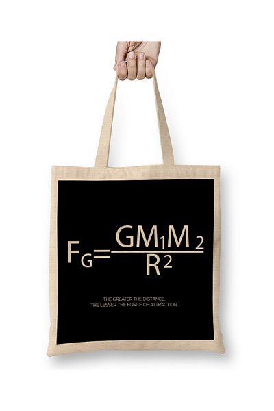 Baskı Dükkanı Gravity Maths And Science Newtons Law Of Gravitation υφασμάτινη τσάντα με μακριά λαβή
