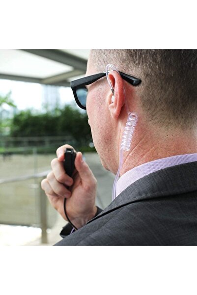 Axe Tools El Telsizleri İçin Akustik Kulakiçi Şeffaf Hortum Kulaklık Mikrofon Seti