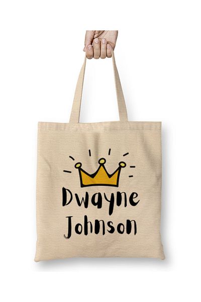 Baskı Dükkanı Υφασμάτινη τσάντα Dwayne Johnson Artwork με μακριά λαβή