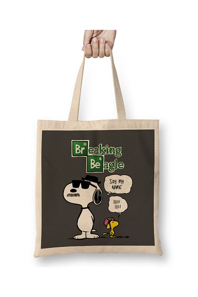 Baskı Dükkanı Υφασμάτινη τσάντα Breaking Bad Breaking Beagle με μακριά λαβή