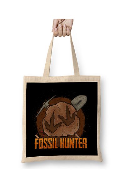 Baskı Dükkanı Geantă drăguță din pânză Fossil Hunter Paleontologie Dinozaur Obsessed cu mâner lung