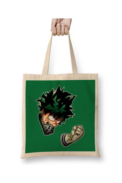 Baskı Dükkanı Boku No Hero Academia Midoriya Faces Cloth Torba Long Sa ručkom