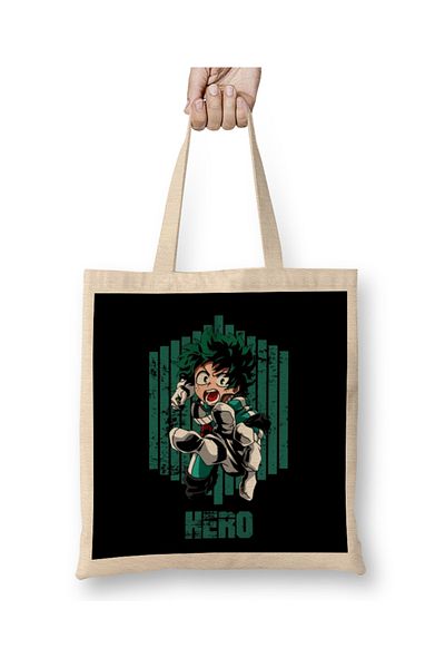 Baskı Dükkanı Boku No Hero 01 υφασμάτινη τσάντα με μακριά λαβή